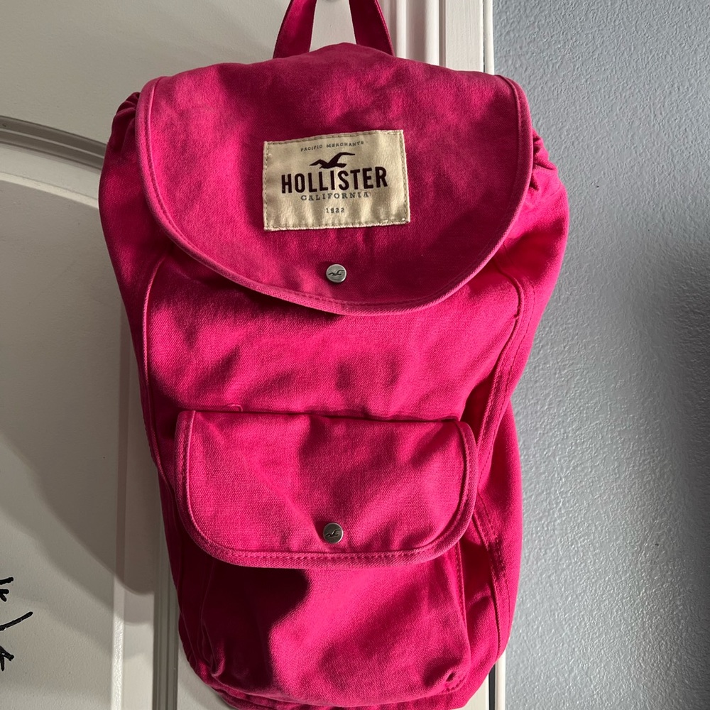 Hot Pink Hollister Canvas Backpack